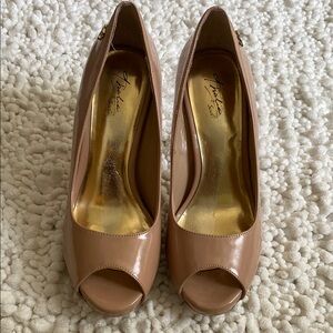 Thalia Sodi Tan Patent Leather Heels